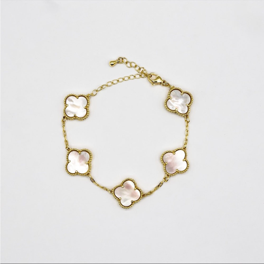 18k goldplated Lucky Clover Mother of Pearl - VCA inspired